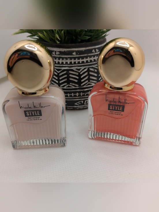 Nicole Miller Other - Nicole Miller STYLE Nail Lacquer Duo - Soft Pink & Coral-Orange